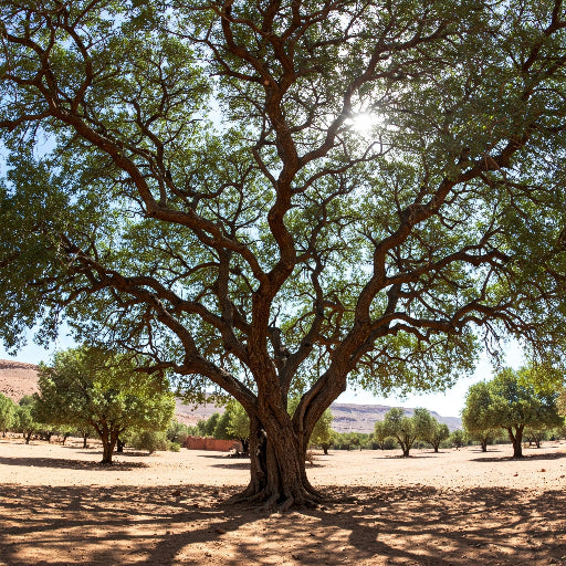 Grand arganier, utile à la création d'huile d'argan pure traditionnelle marocaine