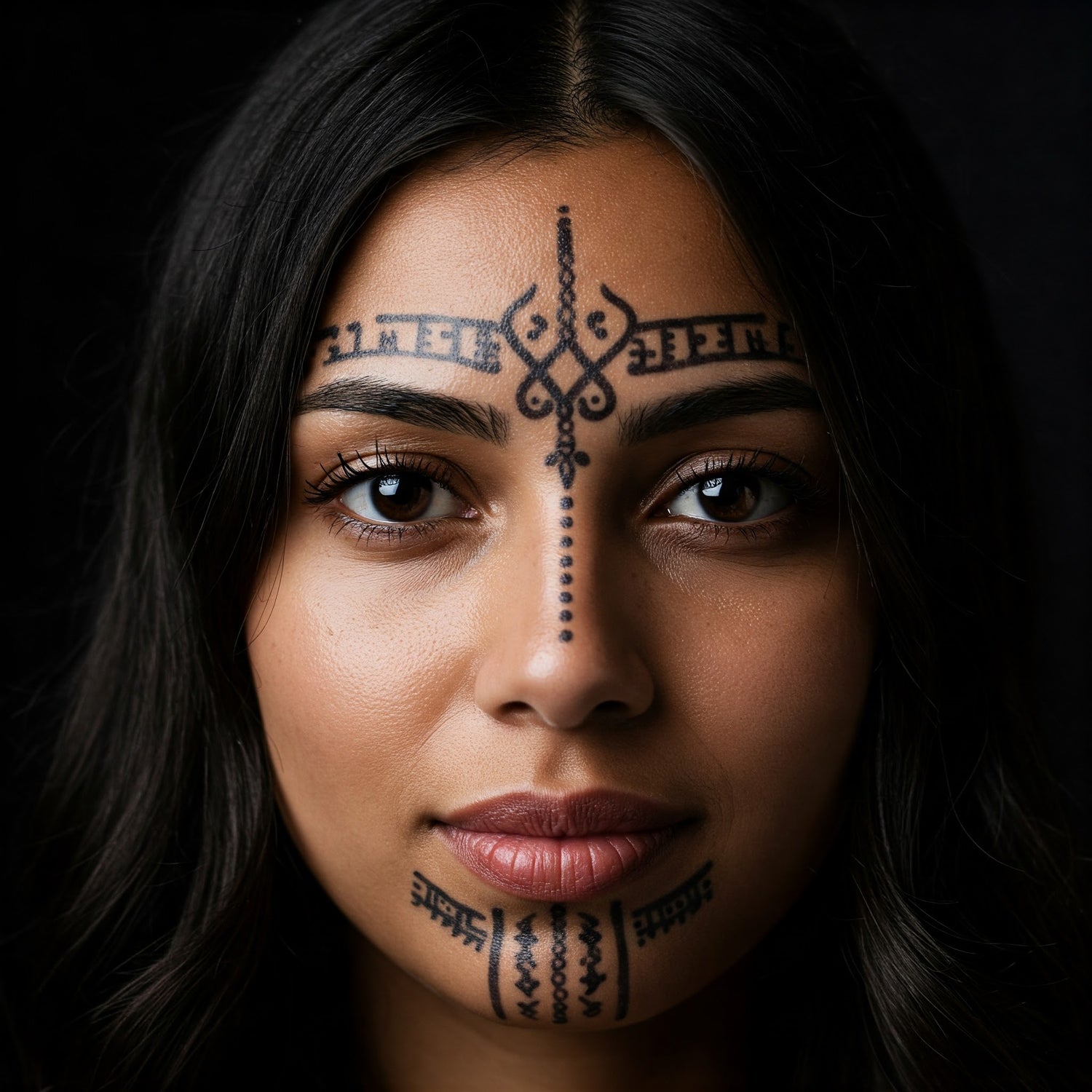 Visage d'une femme berbère tatouée, soin visage Imran