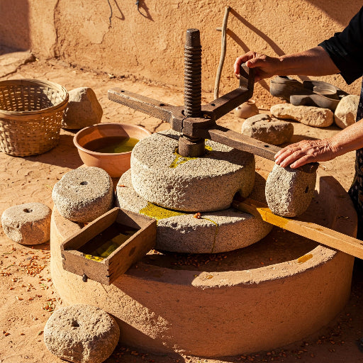 Moulin à huile d'argan en pierre désert Imran
