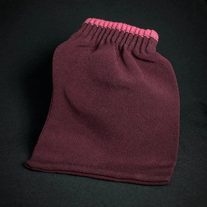 gant exfoliant grenat