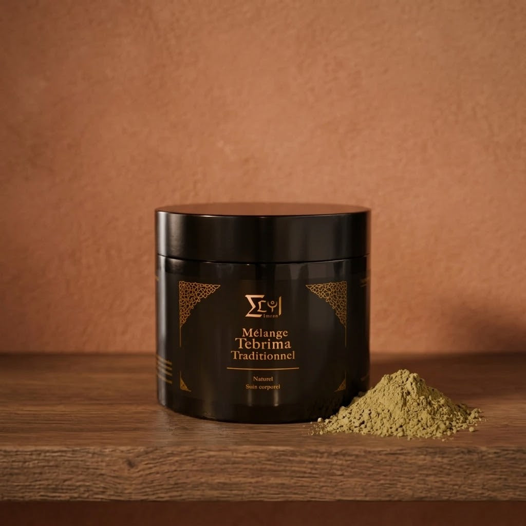pot de Tebrima Traditionnelle Imran Cosmetics sur une etagere de salle de bain