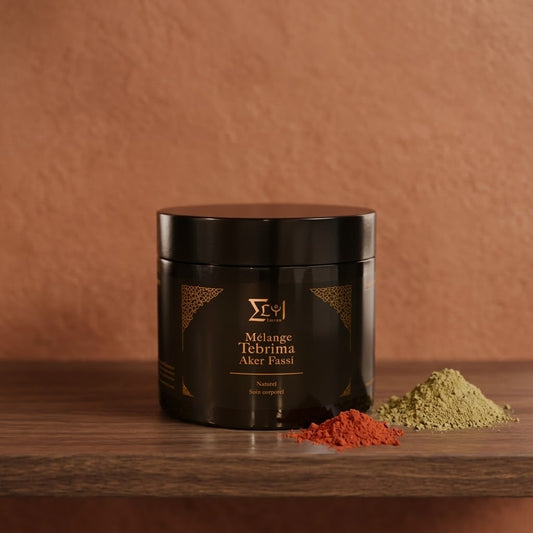 pot de tabrima au aker fassi imran cosmetics sur une etagere de salle de bain